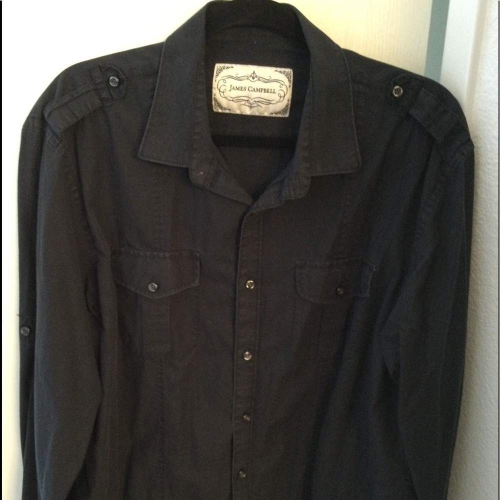 James Campbell XL  faded black long sleeve shirt